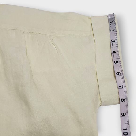 J. Crew Womens Baird McNutt Irish Linen Relaxed Fit Shirt Butter Yellow Sz Small - Picture 10 of 11